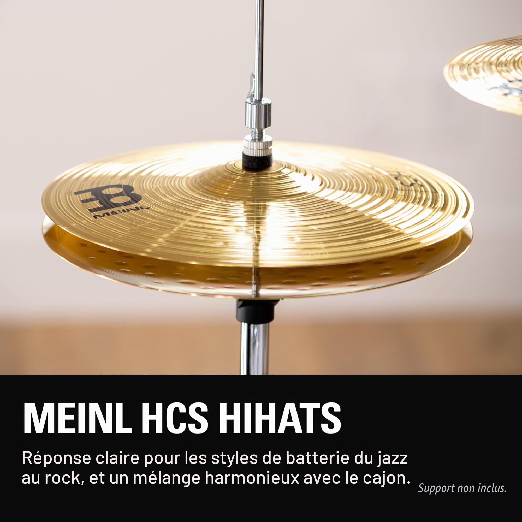 Meinl Cymbals HCS Cymbales Hihat 13 pouces (33,02cm) pour Batterie – Paire – Finition Traditionelle en Laiton, fabriquée en Allemagne (HCS13H)