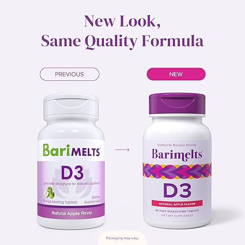 Miniatura 2 de BariMelts D3 vitaminas bariátricas solubles sabor a manzana natural 90 tabletas de fusión rápida