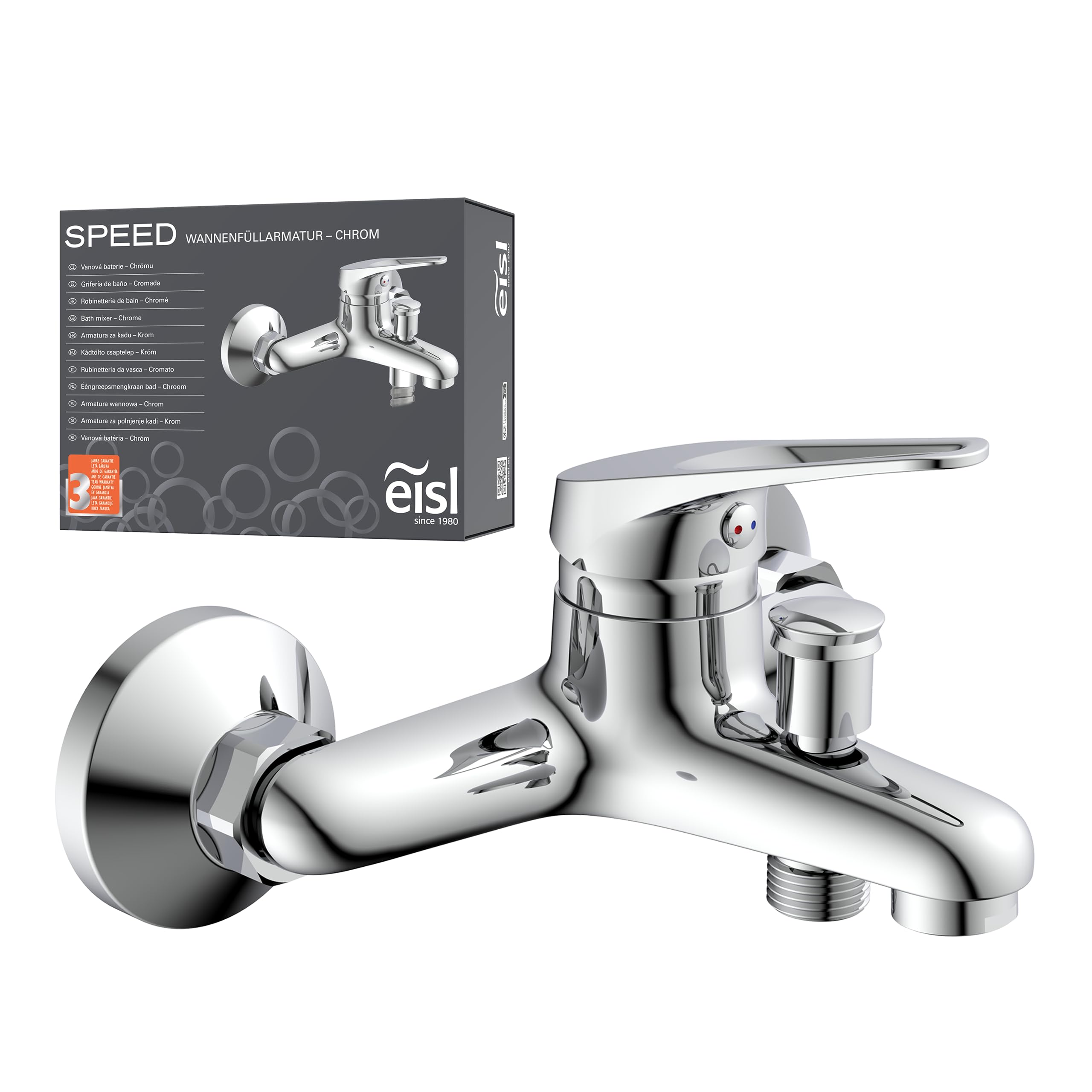 EISL Speed, Rubinetto Vasca da Bagno, Miscelatore Vasca da Bagno, Cromato, Bronzo, Argento