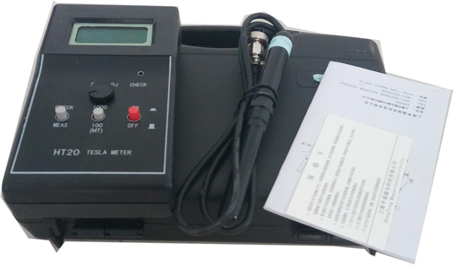 Tesla Meter Gauss meter Magnetic field gauss Meter detector with 0/200 / 2000mT