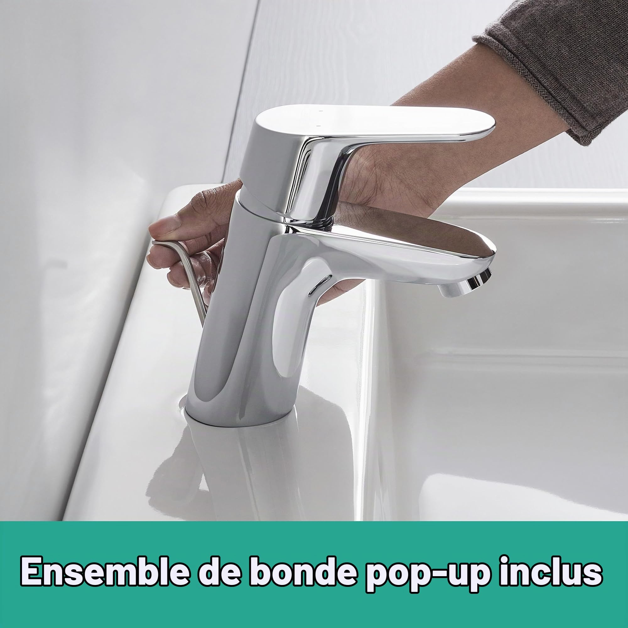 hansgrohe Focus Mitigeur de lavabo 70, avec tirette et vidage, chromé, 31730000