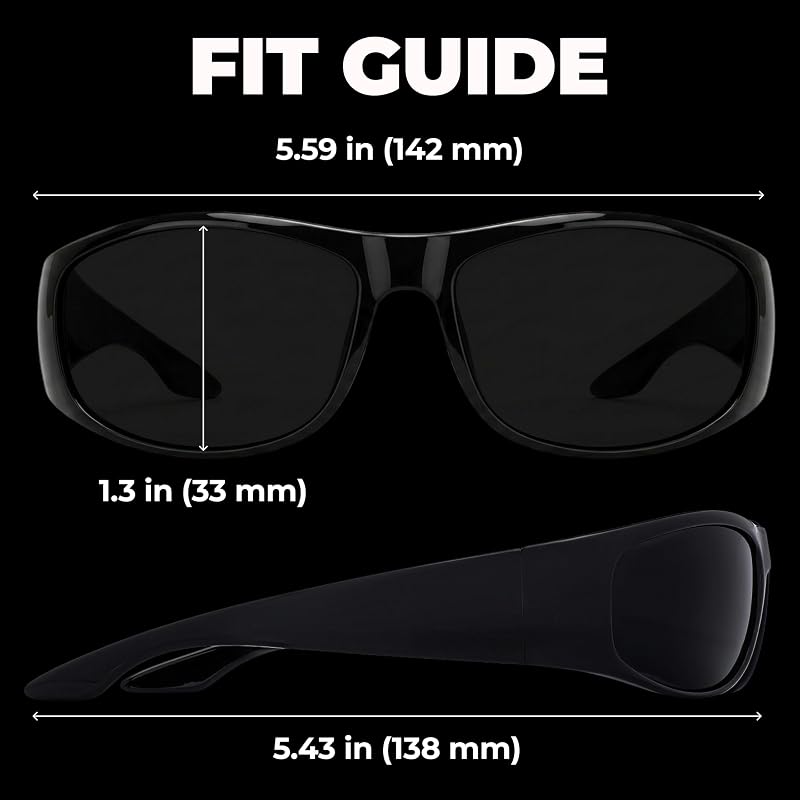 grinderPUNCH Super Dark CAT 4 Sunglasses Polarized Blackout Lenses for Light Sensitivity & Migraine Relief Wrap Around Darkest Sunglasses - Gloss/Black Superdark image 6