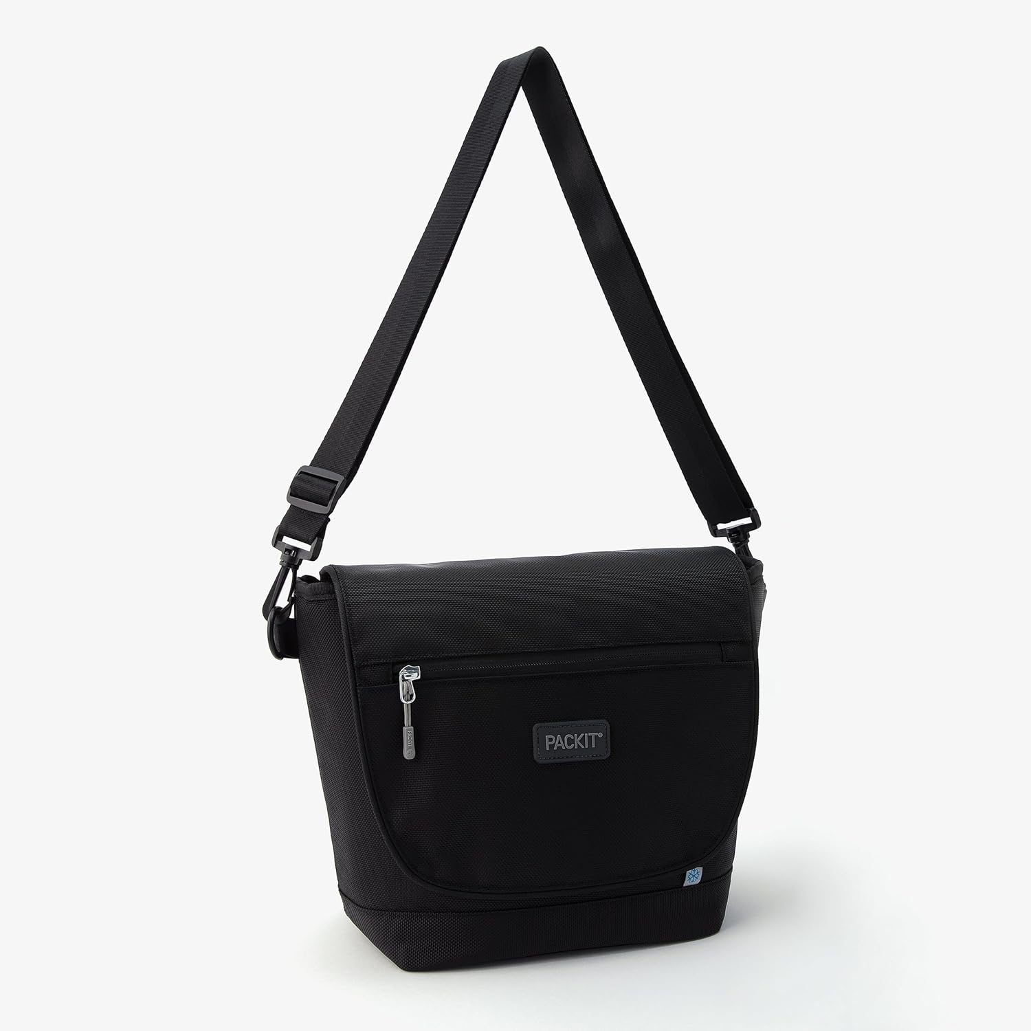 PackIt® Freezable Brooklyn Crossbody, Black, Engineered with EcoFreeze® Technology: Triple Layers for Protection, Ultimate Cooling, Removable Crossbody Strap, For Office Lunches, Fresh Food On the Go