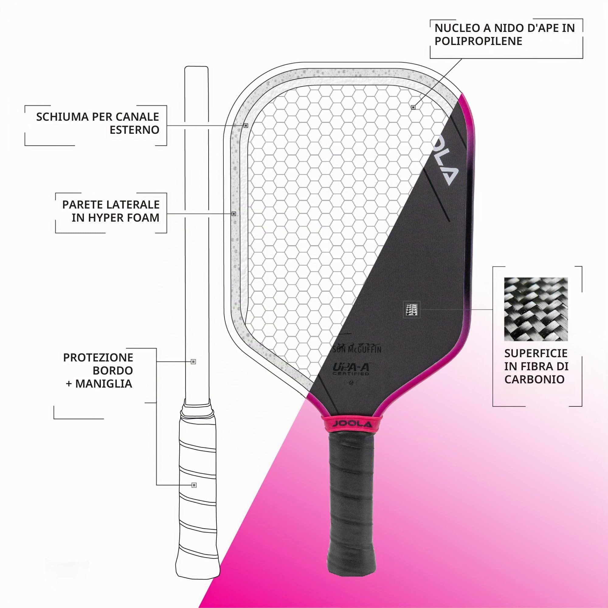 Joola, Racchetta da Pickleball 3S Paddle, Professionale, di Qualità