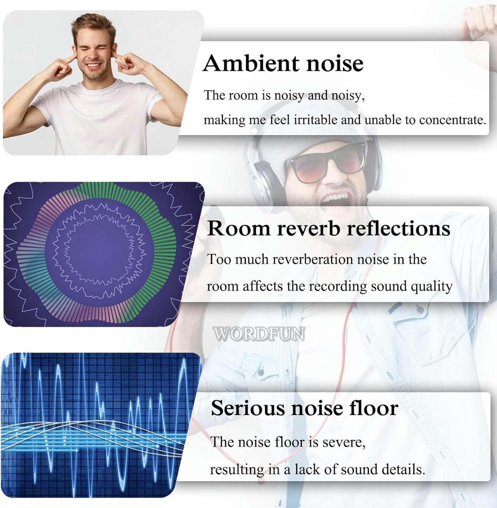 Gesangskabine, Tragbare Aufnahmekabine, Decreg Noise, for Mikrofon-Aufnahmegeräte, Podcasts, Gesang, Gaming und Rundfunk | Green
