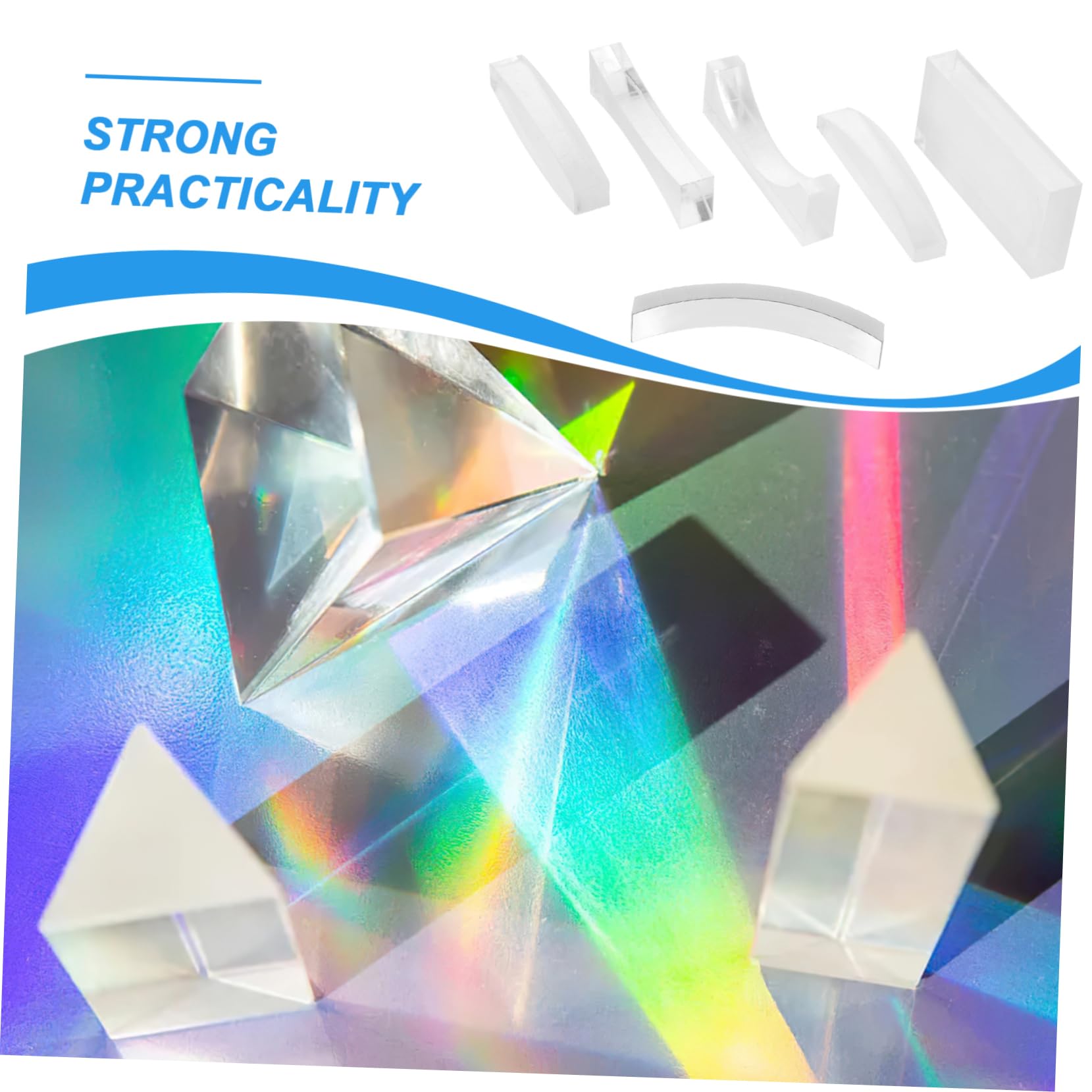 CHILDWEET Complete Set of Convex Concave Lenses Optics Prism Kit for Middle School Physics Experiments