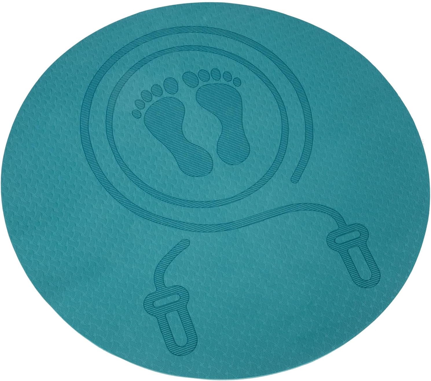 Tpe Non-slip Shock-absorbing Jump Rope Mat Thick Round Indoor Exercise Cushion for Fitness Yoga Workout Mute Protective Skipping Ground Pad Blue