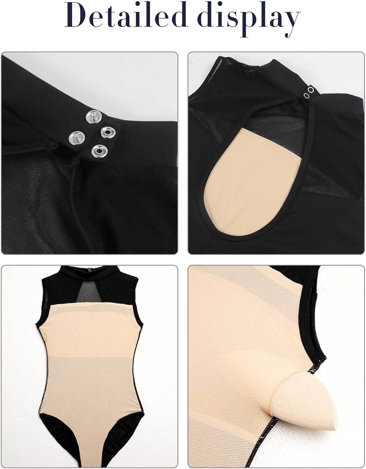 Mock Neck Teen Girls Women Leotards for Ballet, Adult Sleeveless Spandex Dance Bodysuit - Image 4