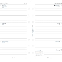 Filofax Calendar Diary Refill, Personal/Compact Size, Week-to-View, White Paper, Ruled, English, 2027 C68418-27