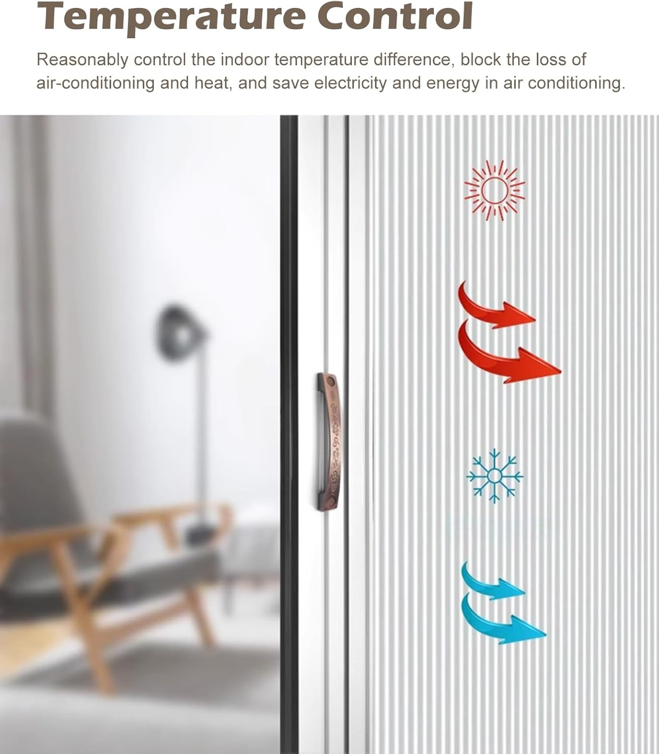 Customizable Blue Fabric Accordion Door Screen - 170x203cm (67x80in) - Blackout Sliding Foldable Room Divider with Handle - Ideal for Closet & Space Separation