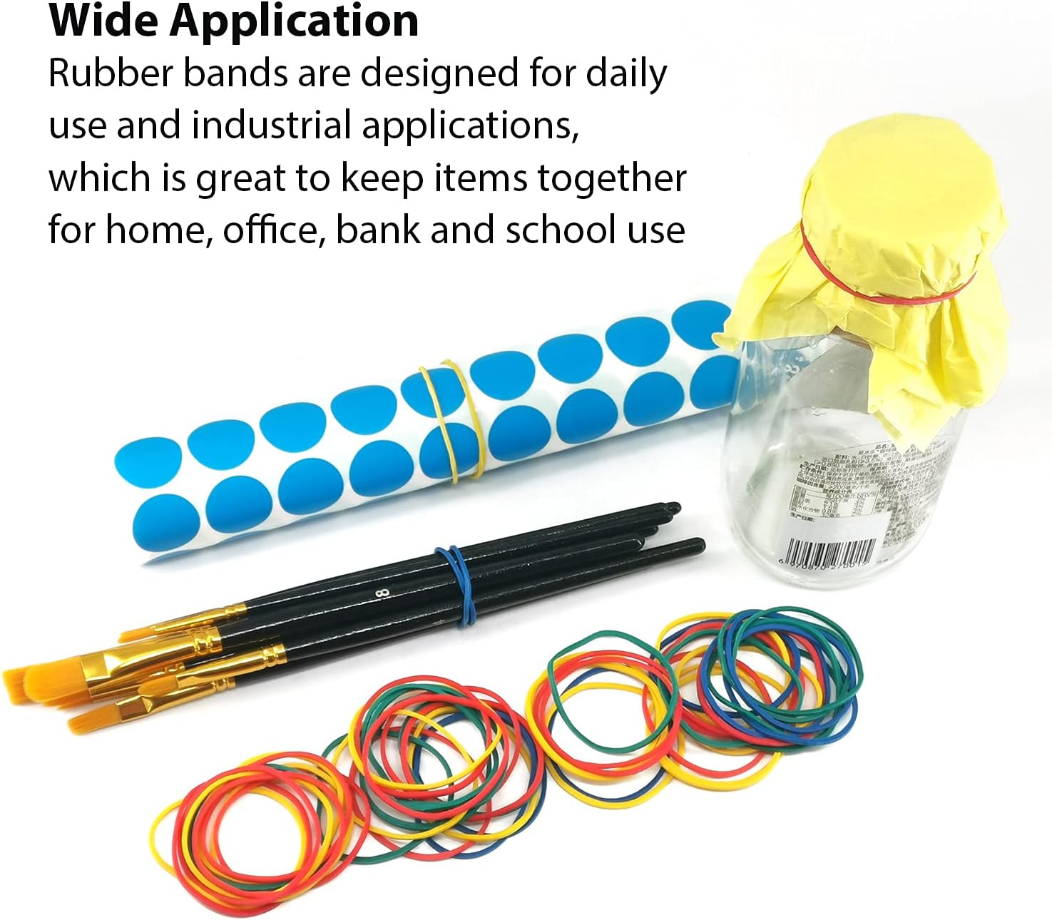 Rubber Bands, 200 Pcs Color Rubber Bands File Bands Rubber Stretchable Elastic Bands Sturdy Rubber Bands Elastics Bands for School Home and Office Use Stationery Supplies : Office Products