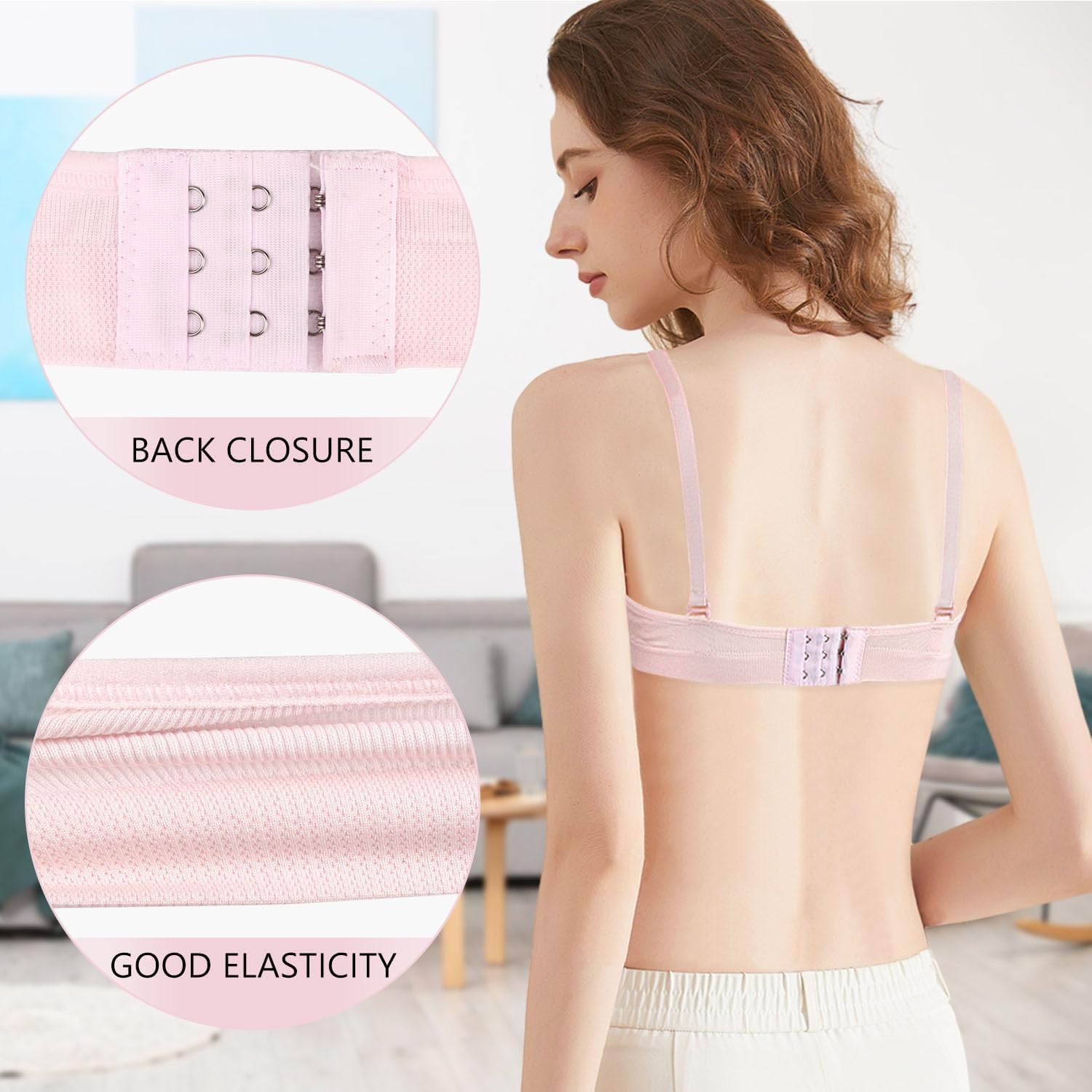 Training Bra Teen Girls Sports Bras Cotton Adjustable Straps Breathable Underwear - Image 3