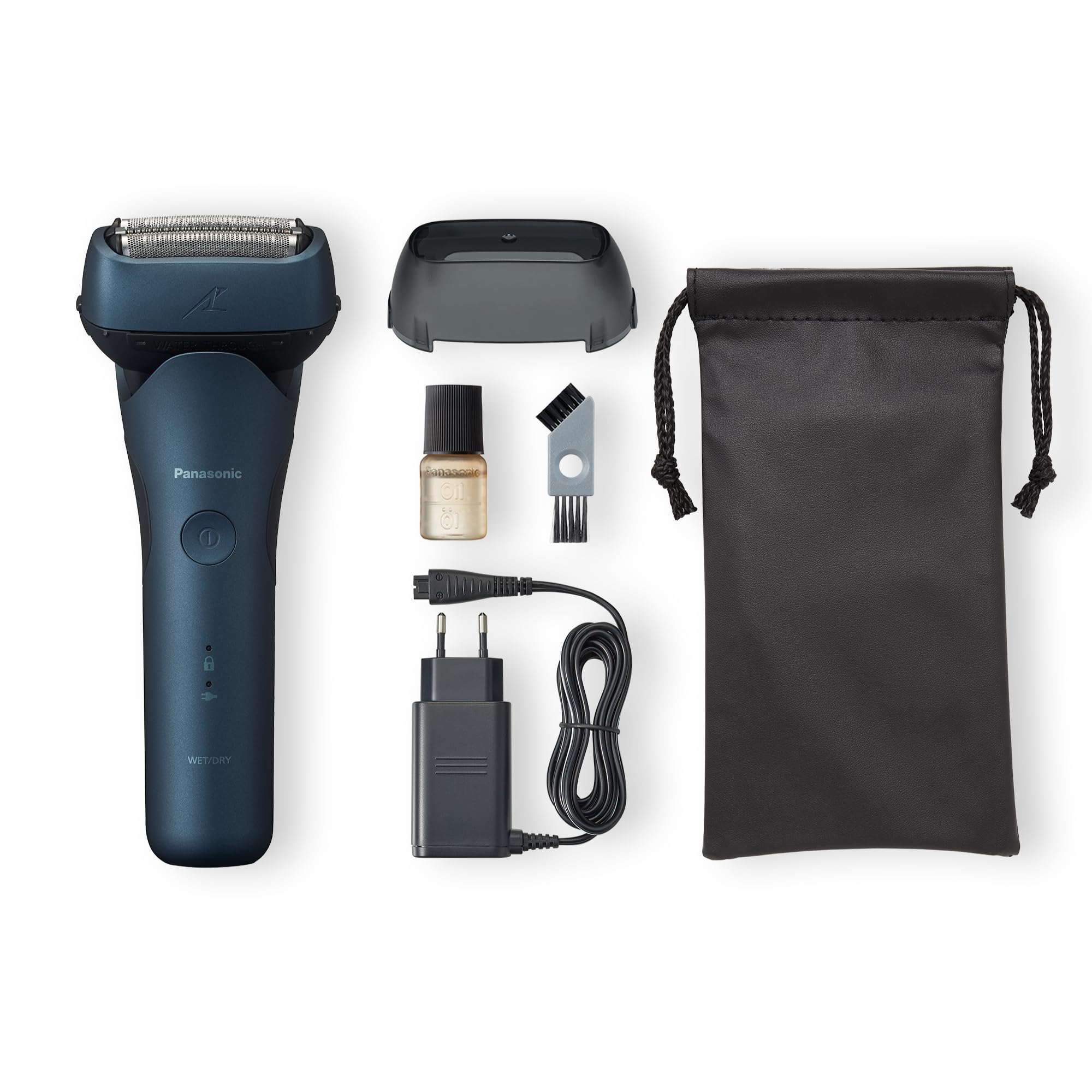 Panasonic ES-ALT4B - Afeitadora eléctrica de 3 cuchillas en húmedo y seco para hombres, recargable, sensor de comodidad de la piel, cabezal multiflexible 12D, minimiza la sombra de las 5 en punto