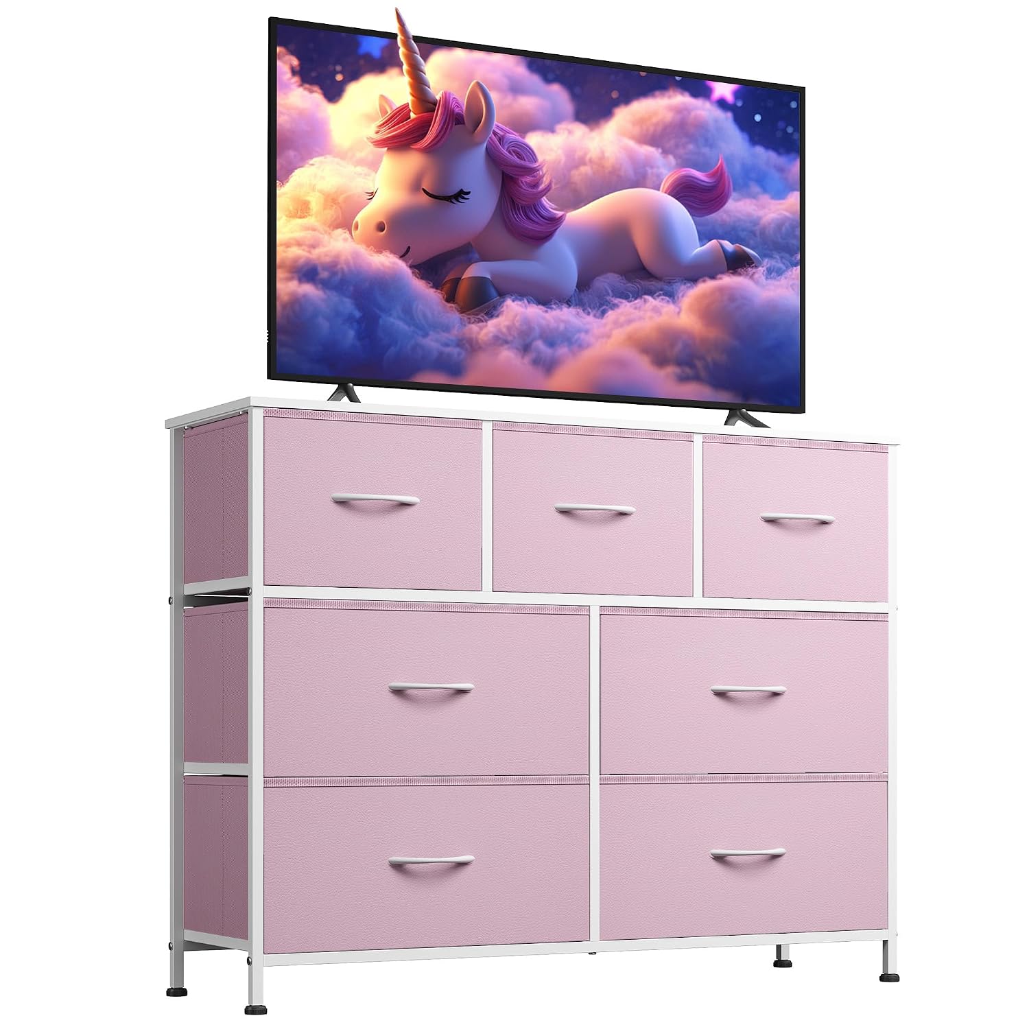 WLIVE 7 Drawer Dresser TV Stand