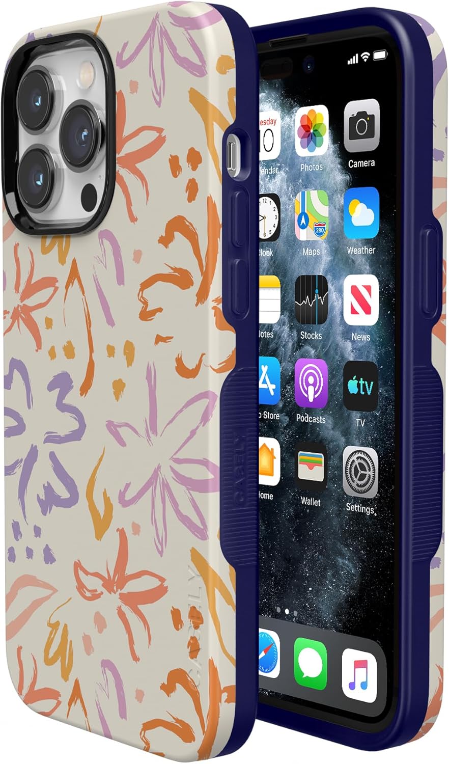 Casely iPhone 14 Pro Case | Hibiscus Blooms | Hawaiian Floral | Bold Protective Design | Compatible with MagSafe - Image 3