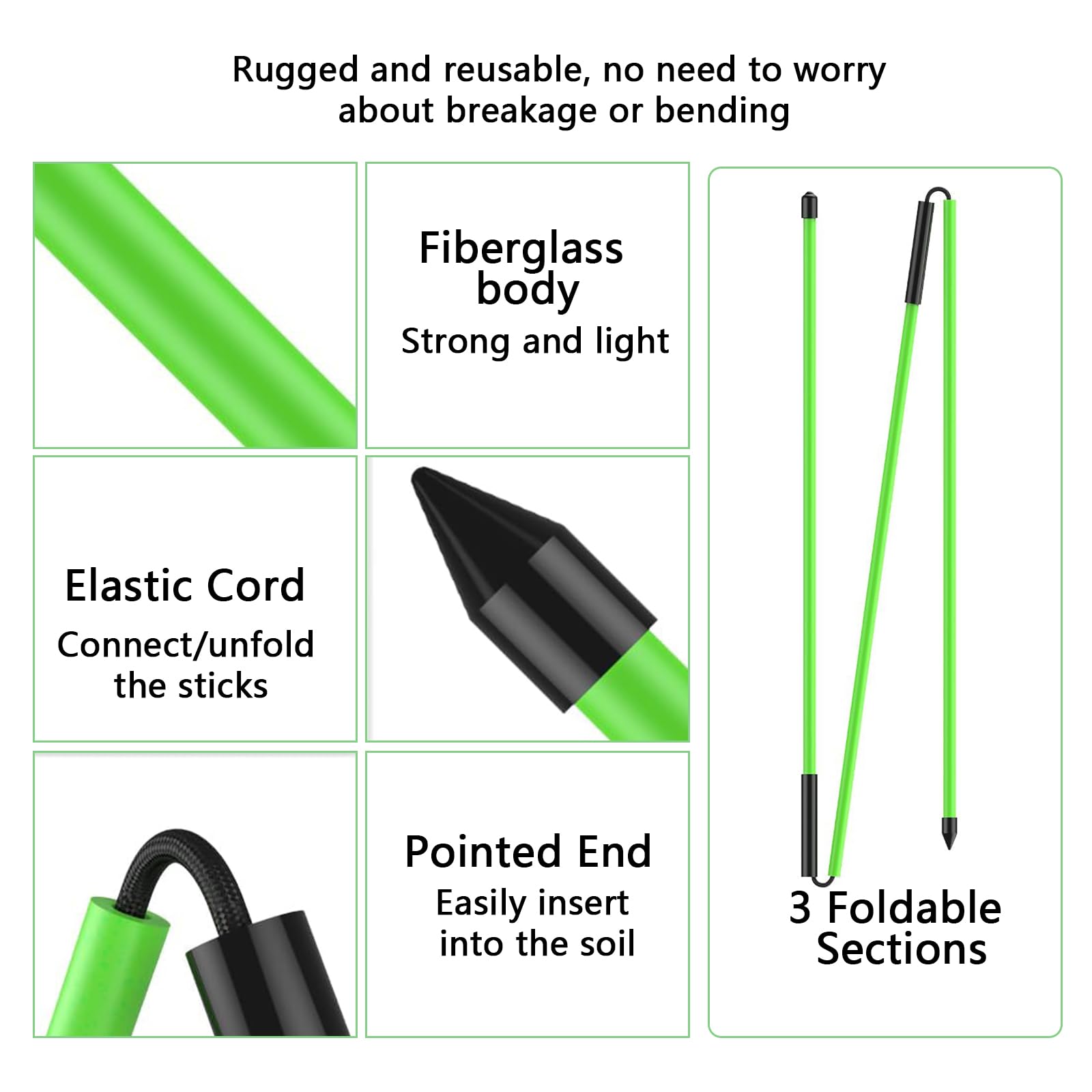 Palos de Alineación para Golf Plegables 122,5 cm Juego de 2