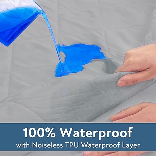 Miniatura 3 de Protector de colchón impermeable acolchado para cuna, funda protectora de colchón ajustable de 30 x 75 pulgadas para cama individual estrecha,