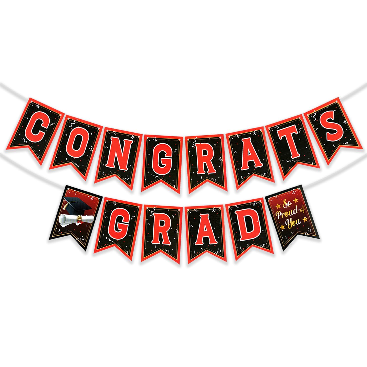 Red Glitter Birthday Banner - Sparkle Party Decor -24