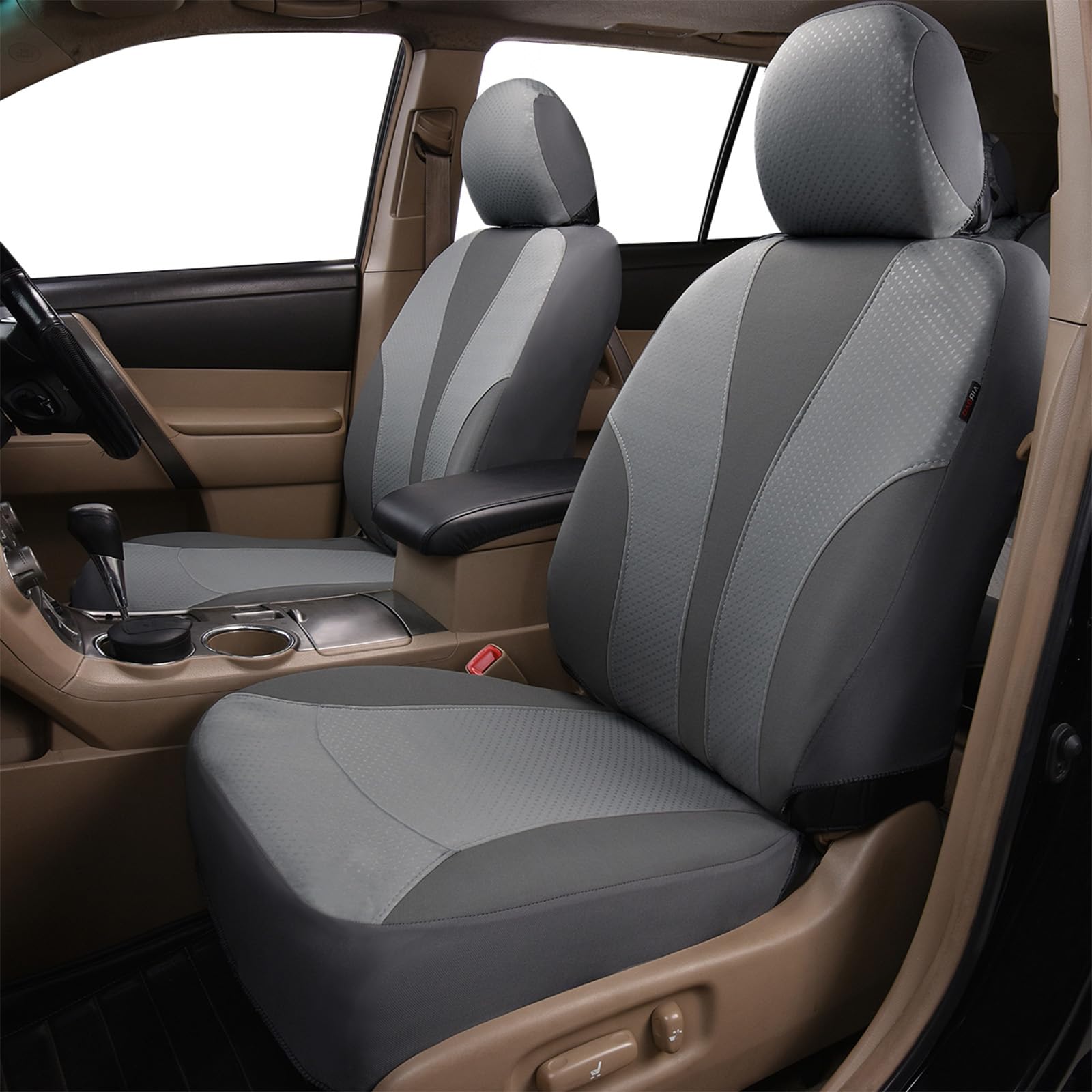Flying Banner Fundas de Tela para Asiento de Coche con Airbag Compatible, Ajuste Universal para Coche, camión, SUV, Furgoneta (Gris)