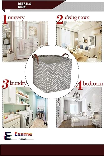 Miniatura 6 de Essme Paquete de 3 contenedores cuadrados de almacenamiento, canastas de tela de algodón, contenedores plegables impermeables para almacenamiento
