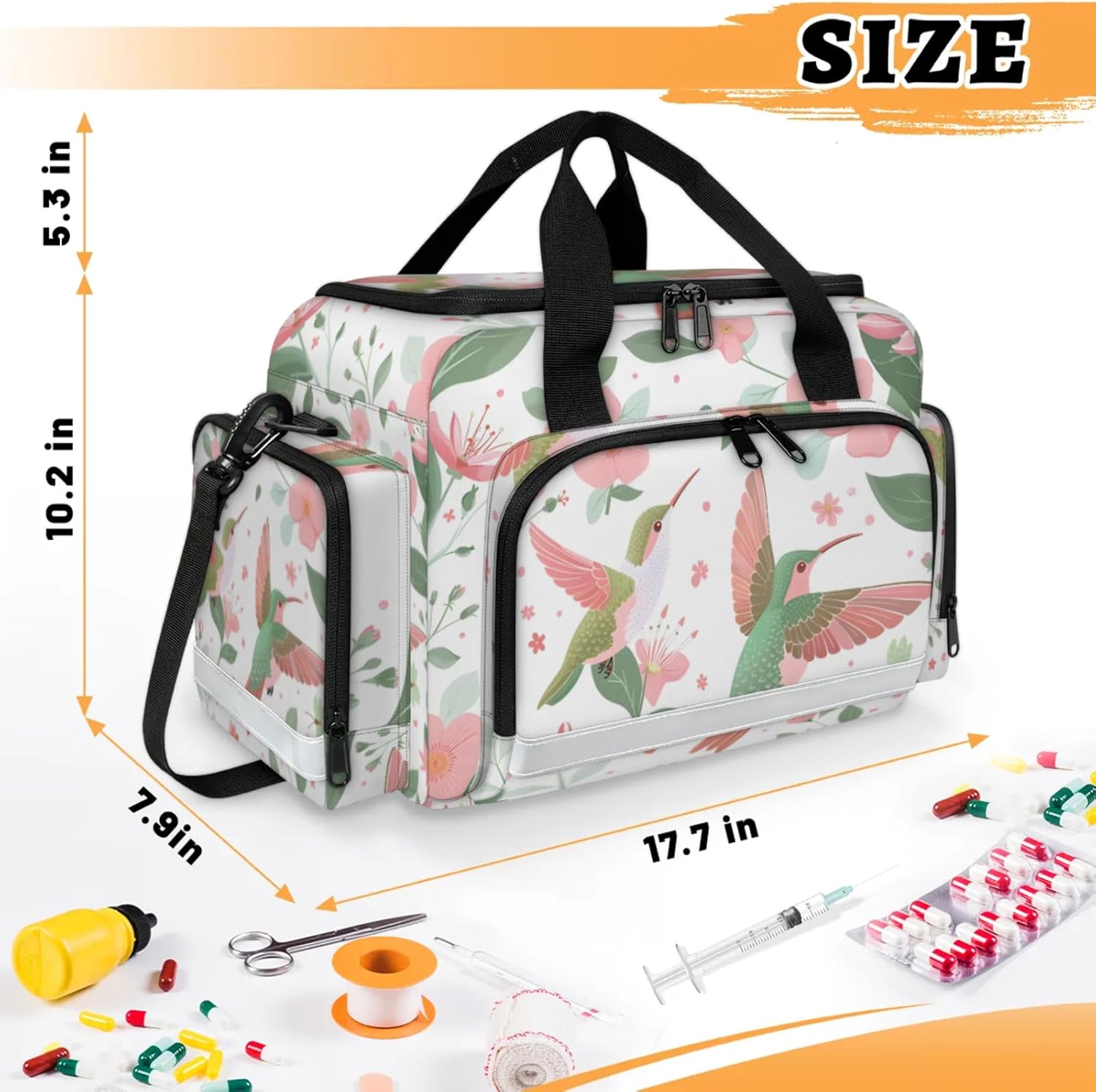 First Aid Bags Empty, Silent Birds Emergency Bag First Aid Kit Multiple Compartment Kit Carrier On Call Trauma Bag for Paramedics Emergency Medical Supplies Kit