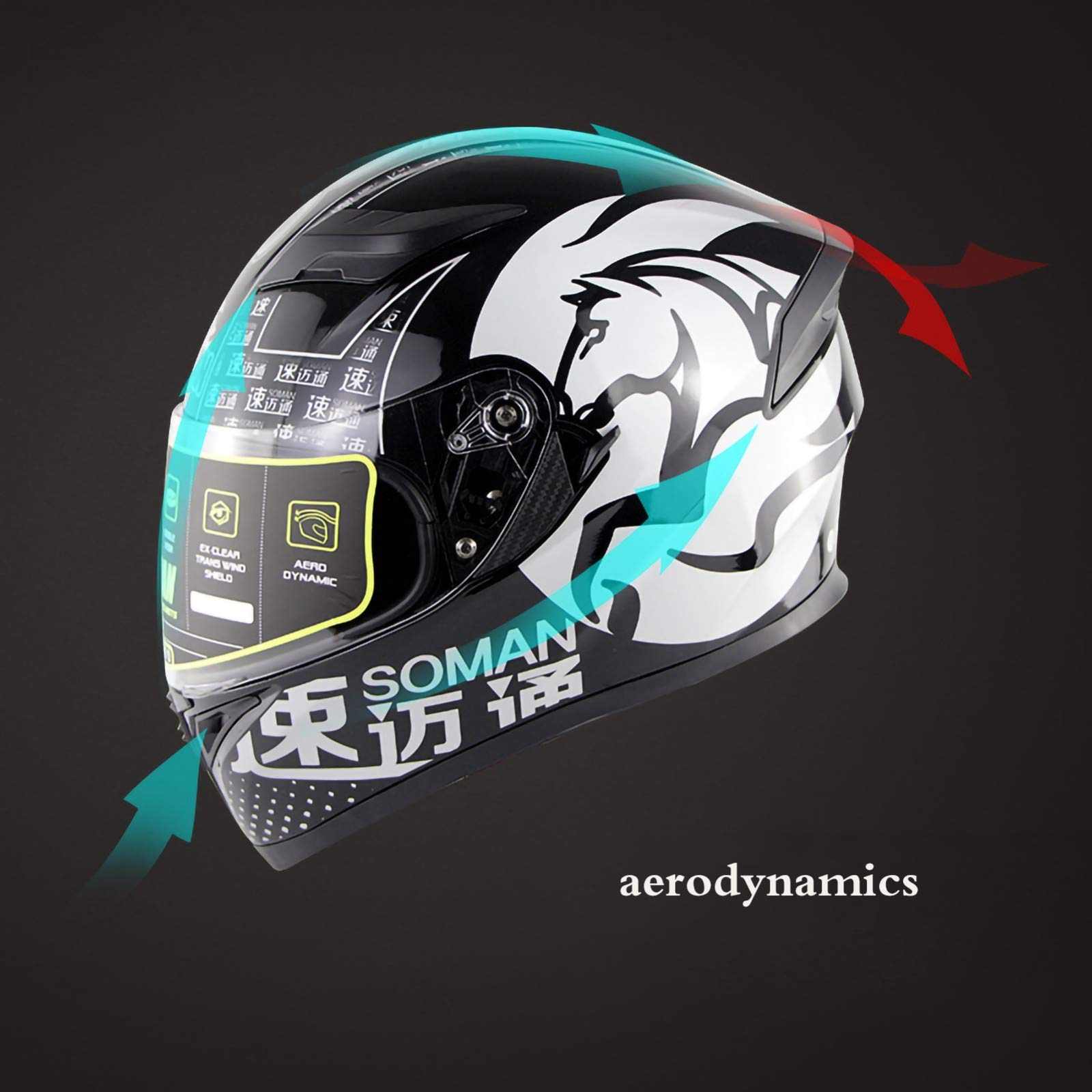 Bluetooth De La Motocicleta Casco,Modular De Doble Volteo Visera Del Casco Completo, El ECE Certificado Casco Con Anti-Niebla Doble Viseras Diseño Ligero Para Hombres Mujeres 3,L