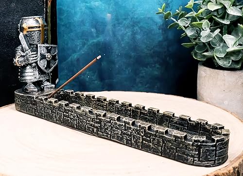 Miniatura 6 de Ebros Gift Anime Chibi Medieval Caballero de la Cruz Templario Cruzado en Castillo Fortaleza Guarnición Paseo Cuenca de incienso Soporte Quemador