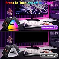 Vista 6 de Base de carga para controladores Switch2 Joy-Cons, estación de carga de 4 puertos con 7 modos de luz RGB, carga rápida para Nintendo Switch2