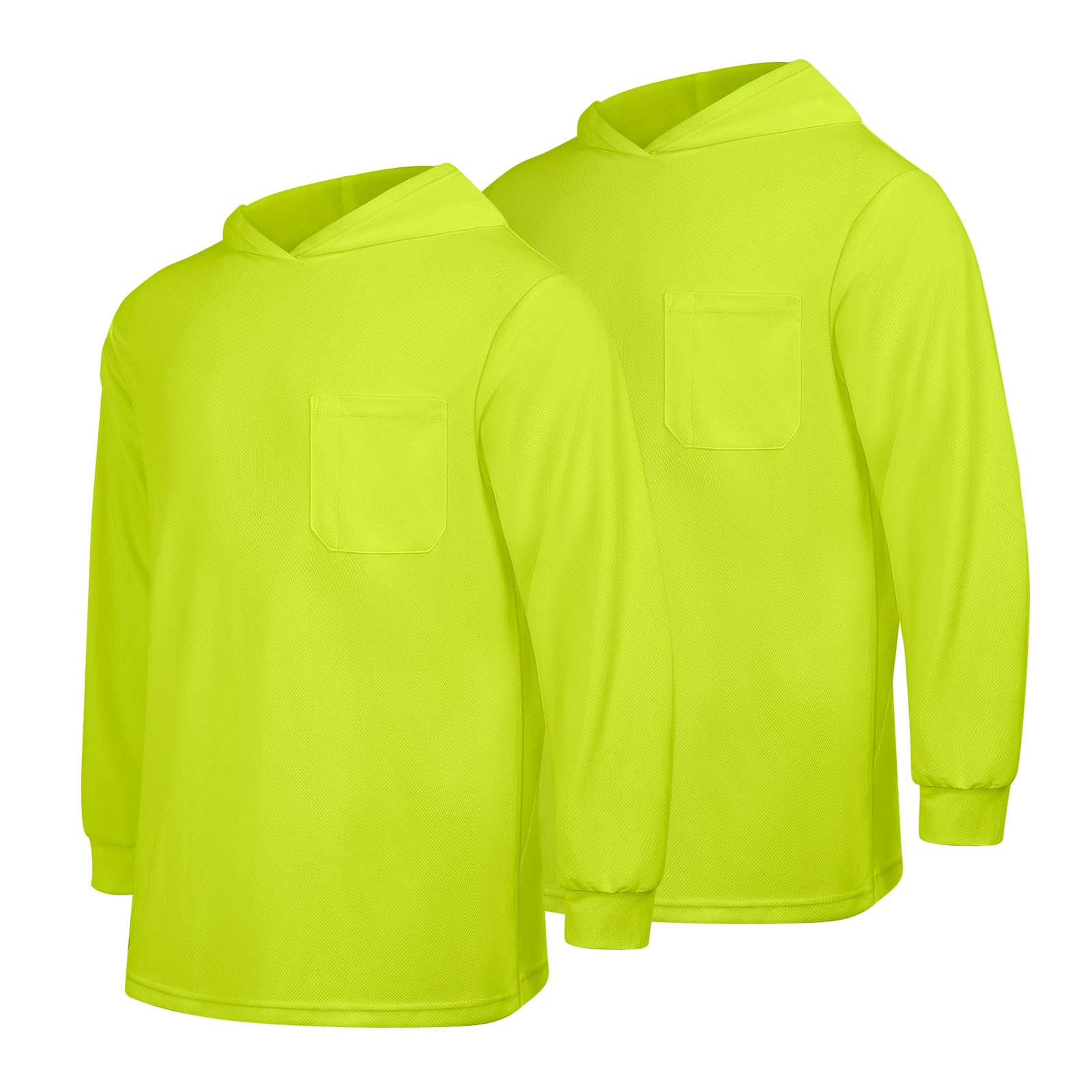 Uno Mejor Hi Vis Shirts with Hood for Men, High Visibility Shirts with Long Sleeves, Safety Shirts for Men Women, Construction Shirts for Men,
