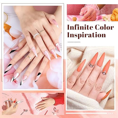 Miniatura 53 de JODSONE - Kit de esmalte de uñas de gel con lámpara ultravioleta de 32 colores, gel de uñas permanente para arte de uñas, estética u hogar, gel