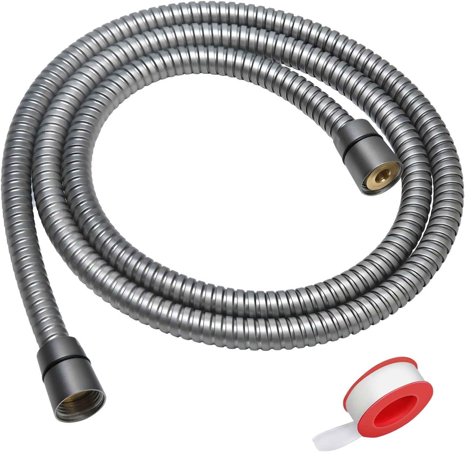 Shower Hose Extra Long 59 Inches Handheld Shower Head Hose with Brass Insert and Nut - Durable and Flexible - Gray