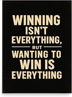 Vince Lombardi Quotes - Motivational Wall Art Poster - Winning Isn't Everything Inspirational Quote Decor for Home Office Gym