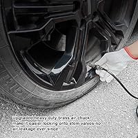 Vista 7 de JINKEY Mandril de Aire con Bloqueo para Válvula Schrader, 1/4" FNPT de Latón Resistente con Flujo Cerrado Recto Mandril de Neumático con Bloqueo