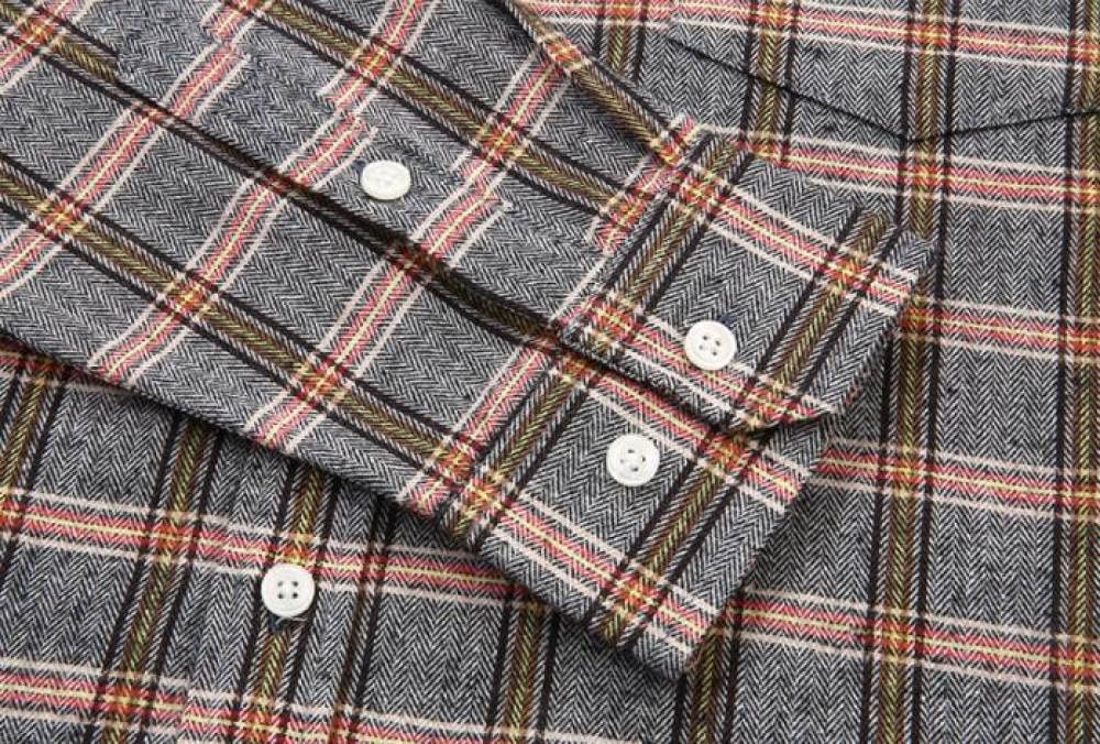 HGJH Herren Flanellhemd, Herren Langarm Flanellhemd Thermohemd Gitter Blaues Hemd Baumwollhemd Herren Regular Fit Holzfäller Bequem Karierte Hemdjacke Lässiges Arbeitshemd Für Herren Jungen