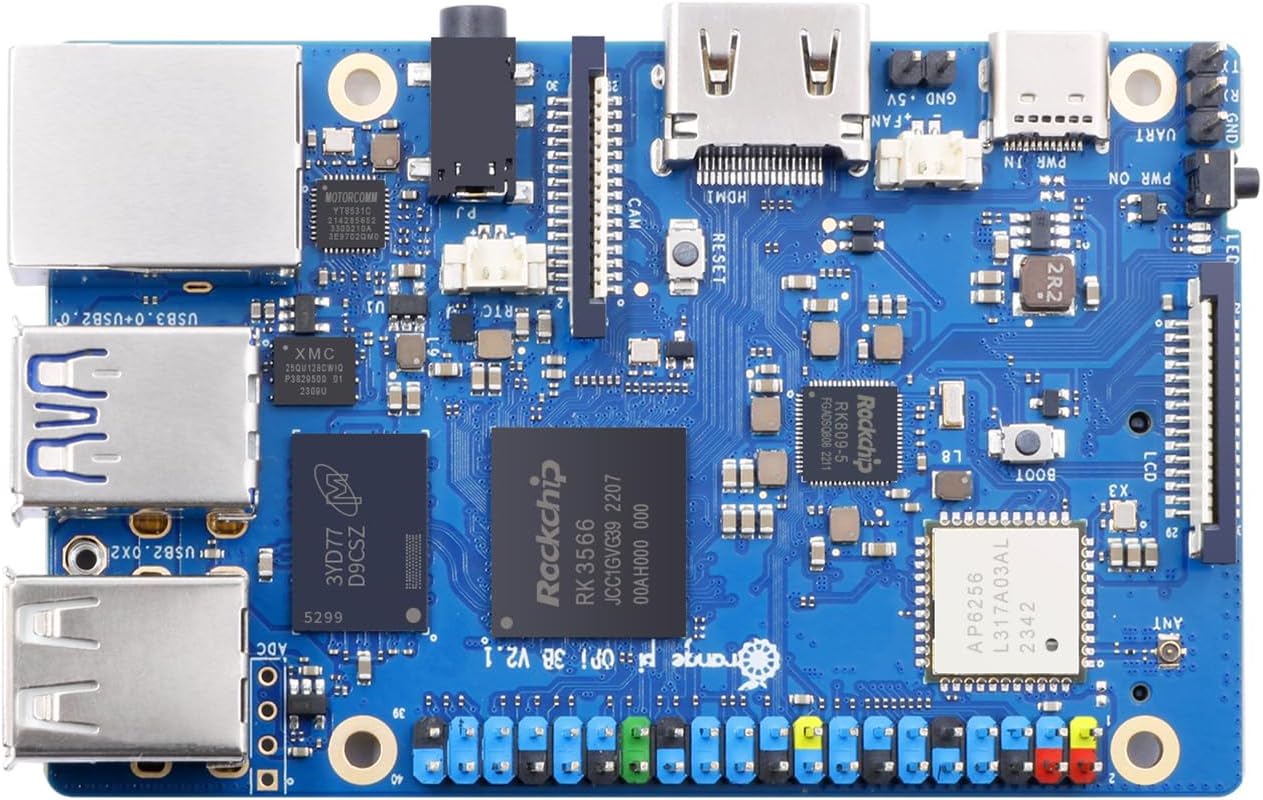 3B 4G V2.1 Version RK3566 Quad Core 64 Bit Single Board Computer, 1.8 GHz Frequency WiFi Bluetooth Open Source Board Run Orange Pi OS, Android, Debian, Ubuntu, OpenHarmony (Pi 3B 4GB)