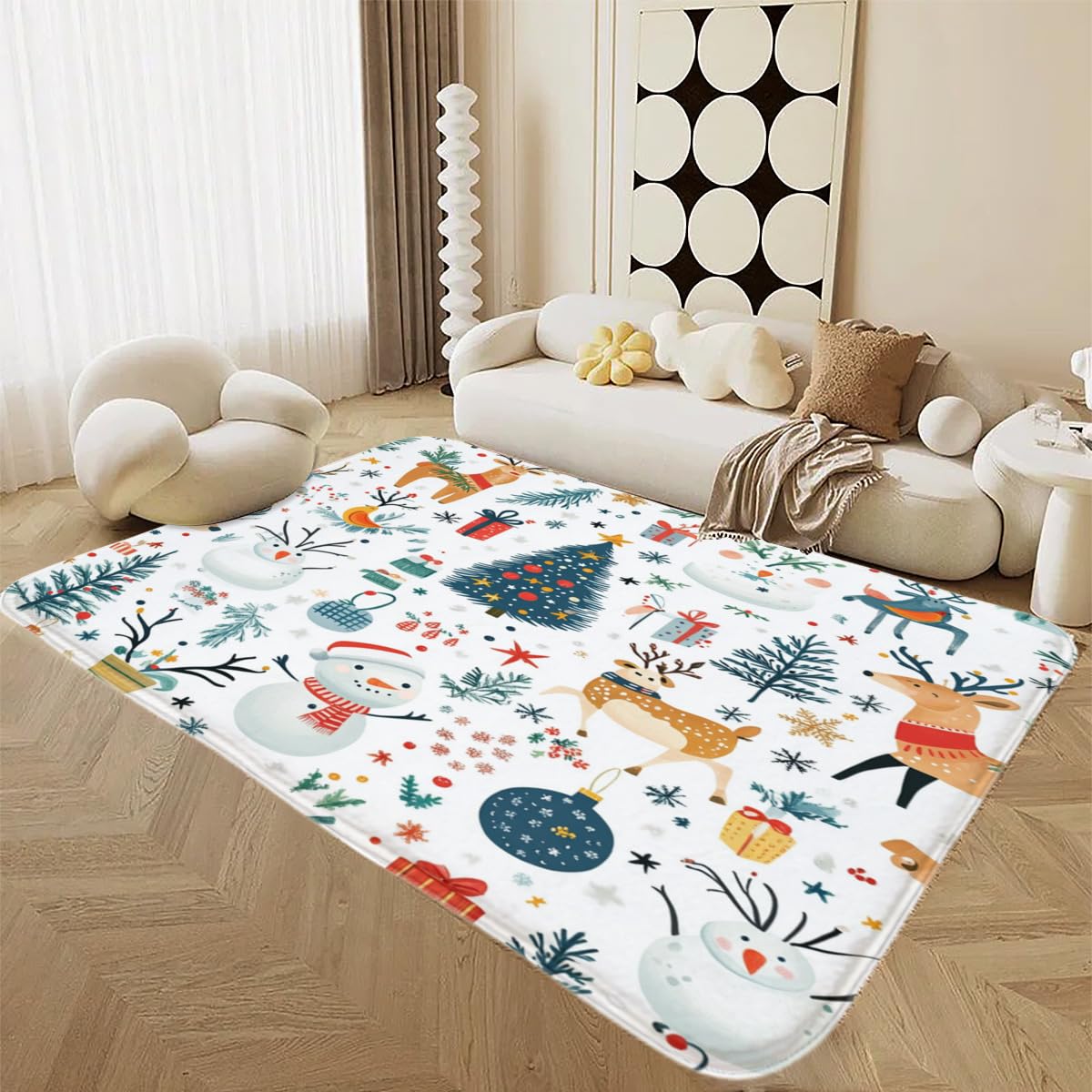 Alfombra Navidad 150 x 200 cm para renovar el salón moderno