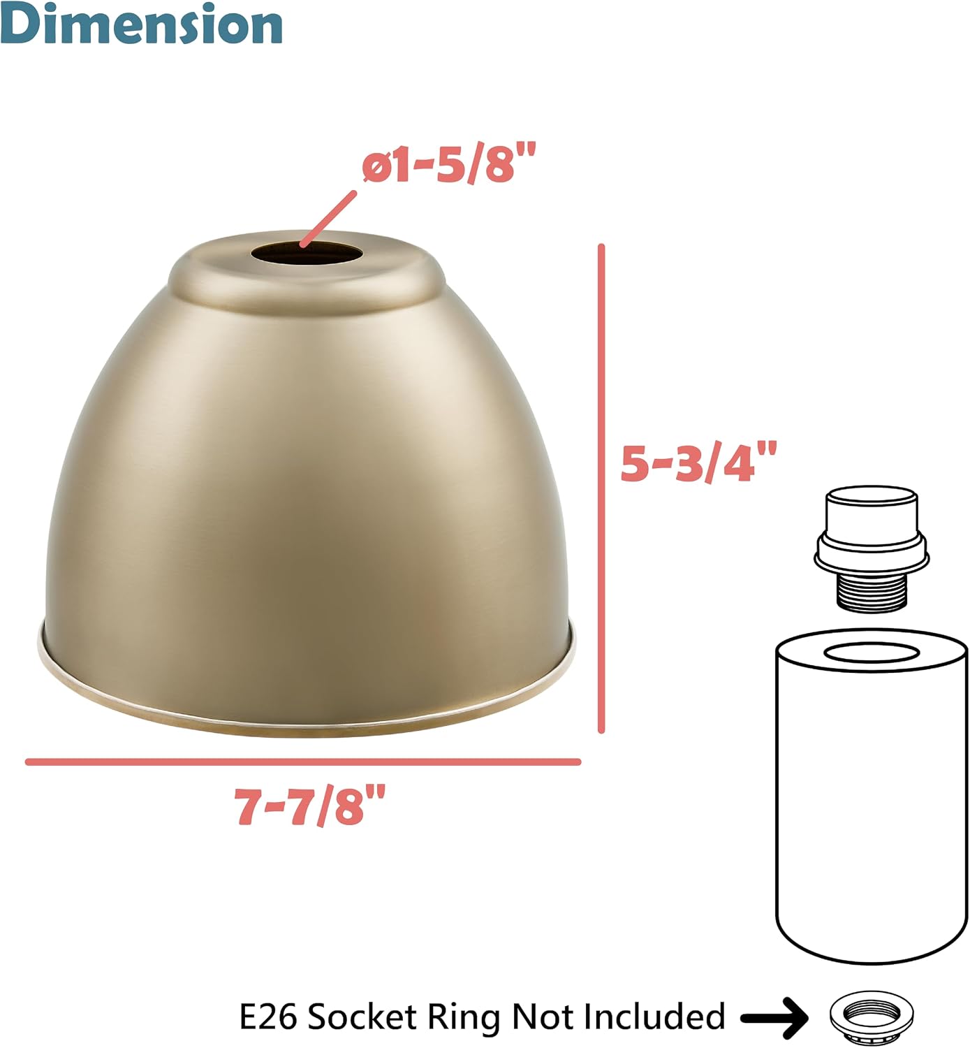 Aspen Creative 21601-41,Replacement Metal Shade for Pendant Light,Light Bronze,7-7/8"W x 5-3/4"H,Center Hole 1-5/8"