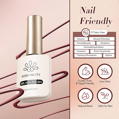 Miniatura 7 de Born Pretty Red Burgundy Gel Nail Polish Dark Wine Red Color Nail Art Design Manicure DIY Salon Home 15ml BORGOÑA (BURGUNDY WINE)