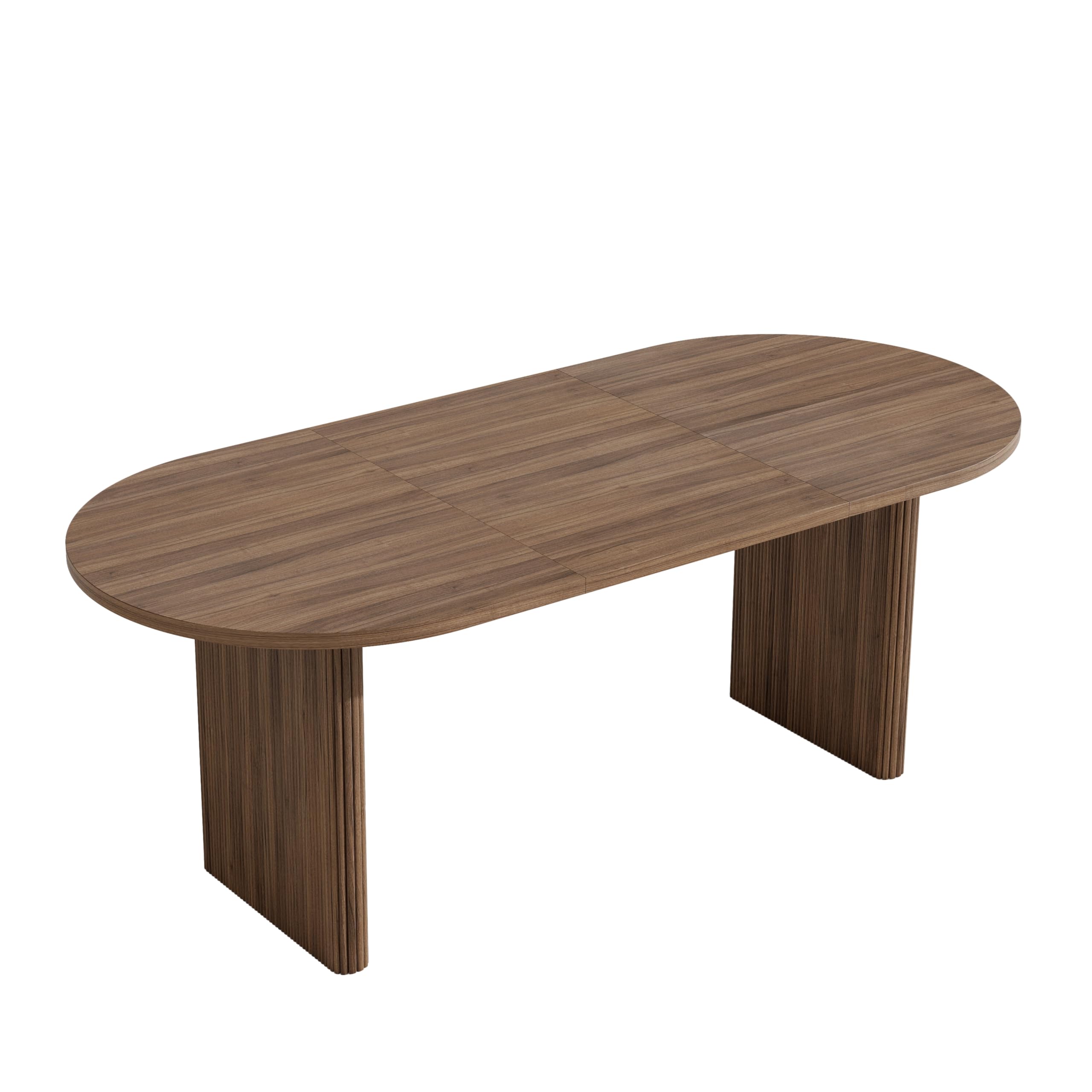 Tavolo da pranzo allungabile 140/200 x 90 cm, tavolo da pranzo per 6-8 persone, tavolo da cucina con piano da 3 cm, angoli arrotondati e gambe lamellari, moderno tavolo da pranzo in noce (noce