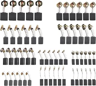 60pcs Electric Motor Carbon Brushes, 10 Different Sizes Replacement Carbon Brushes for Various Types of Electric Motors and Power Tools (Replacement Parts)