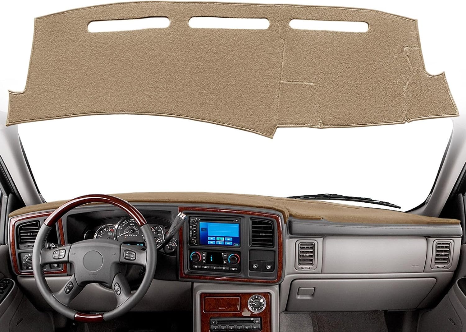 Dash Cover Mat Custom Fit for Cadillac Escalade Dashboard Pad Cap Carpet Protector K274 (Black)