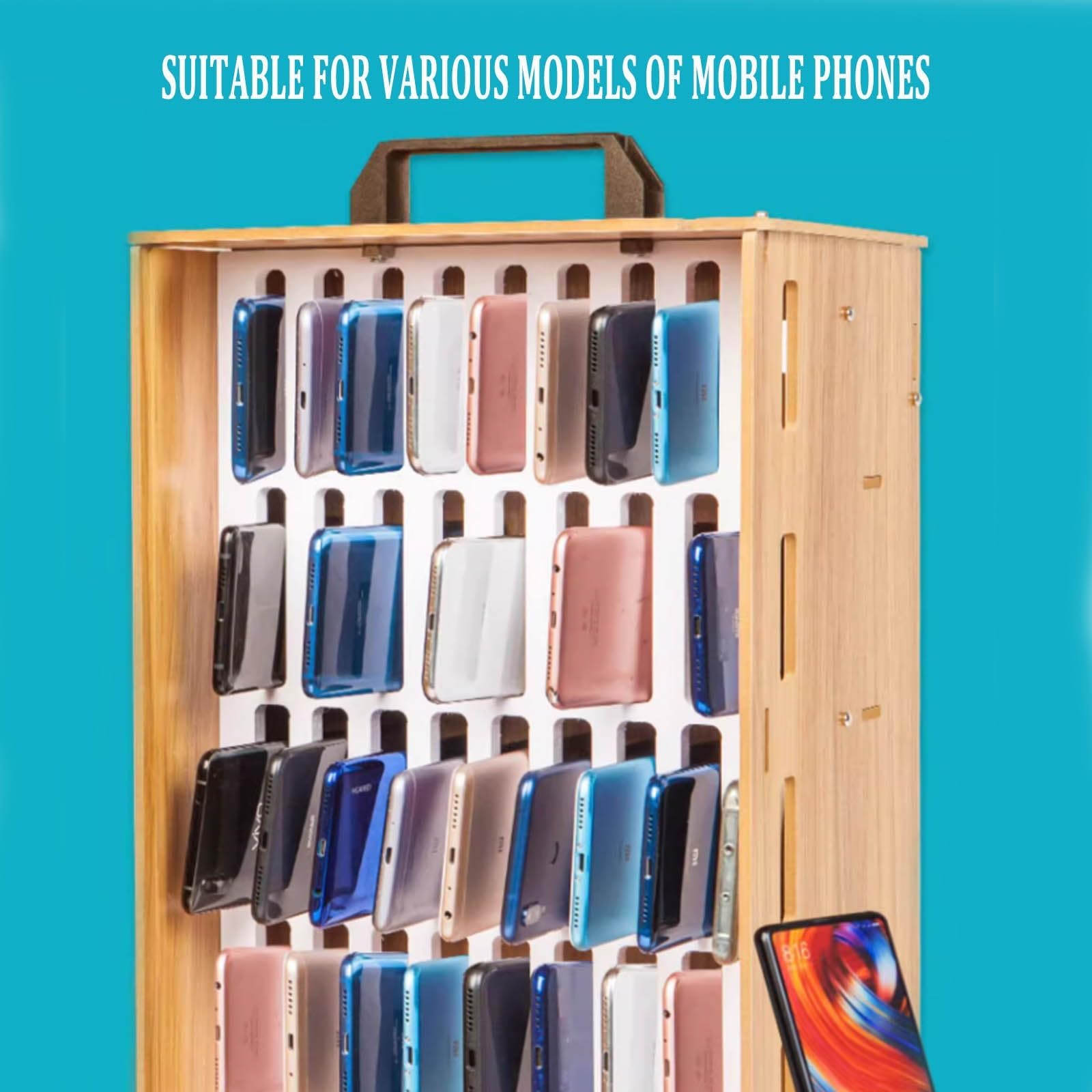 Casier à Téléphones Portables Verrouillable - 36 Emplacements, Fixation Murale - Pour écoles, Bureaux, Salles De Classe - 5