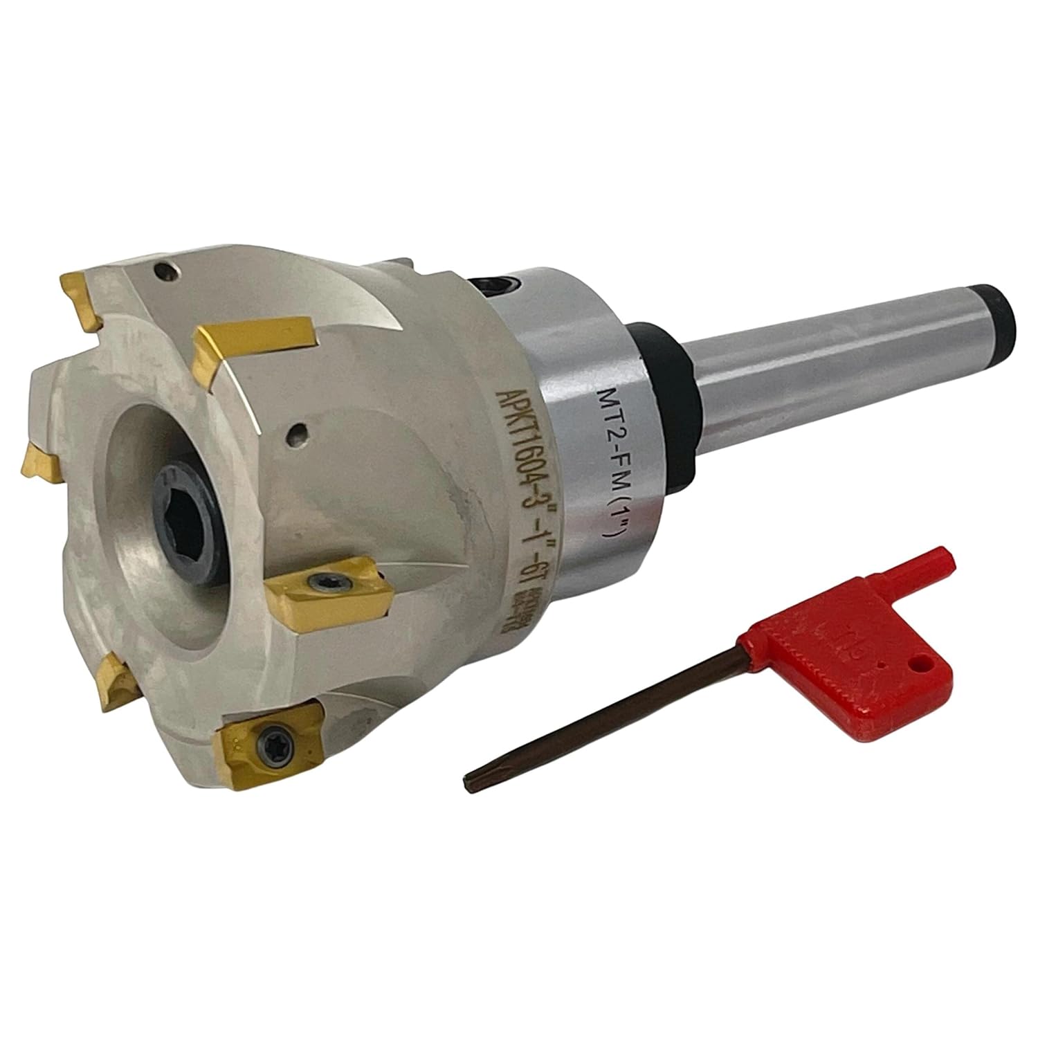 CME 3" 90° Indexable Face Mill w/ MT2 Arbor, APKT1604 Inserts Included, 6 Flutes