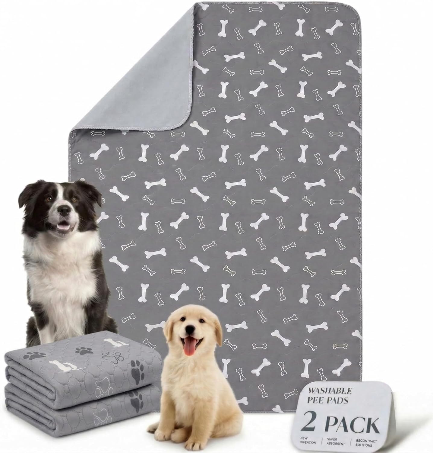 NovaPaw Pup Pad, Washable Reusable Puppy Pee Pads with pheromones Leak-Resistant Fast Absorb Non-Slip Large Indoor Dog Training pad Home Travel