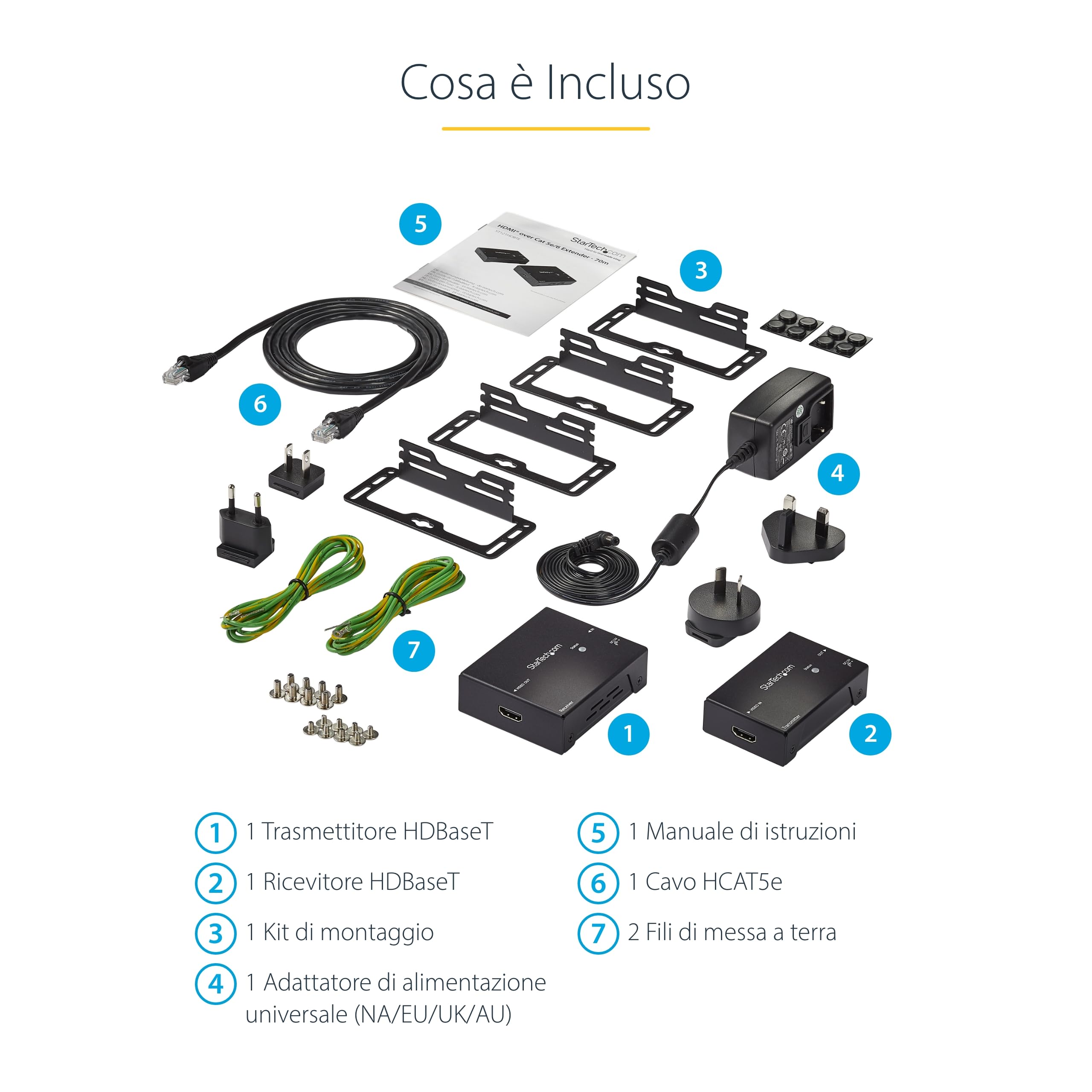 StarTech Kit Extender HDMI via CAT5e/CAT6 HDBaseT, 4K 35m, 1080p 70m, PoC | Compatibile con Display e Proiettori, Segnale Audio e Video HD