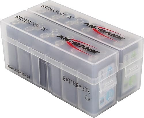 Miniatura 5 de ANSMANN Estuche de batería para 6 baterías recargables de 9 V, caja de almacenamiento para transporte y protección (paquete de 1)
