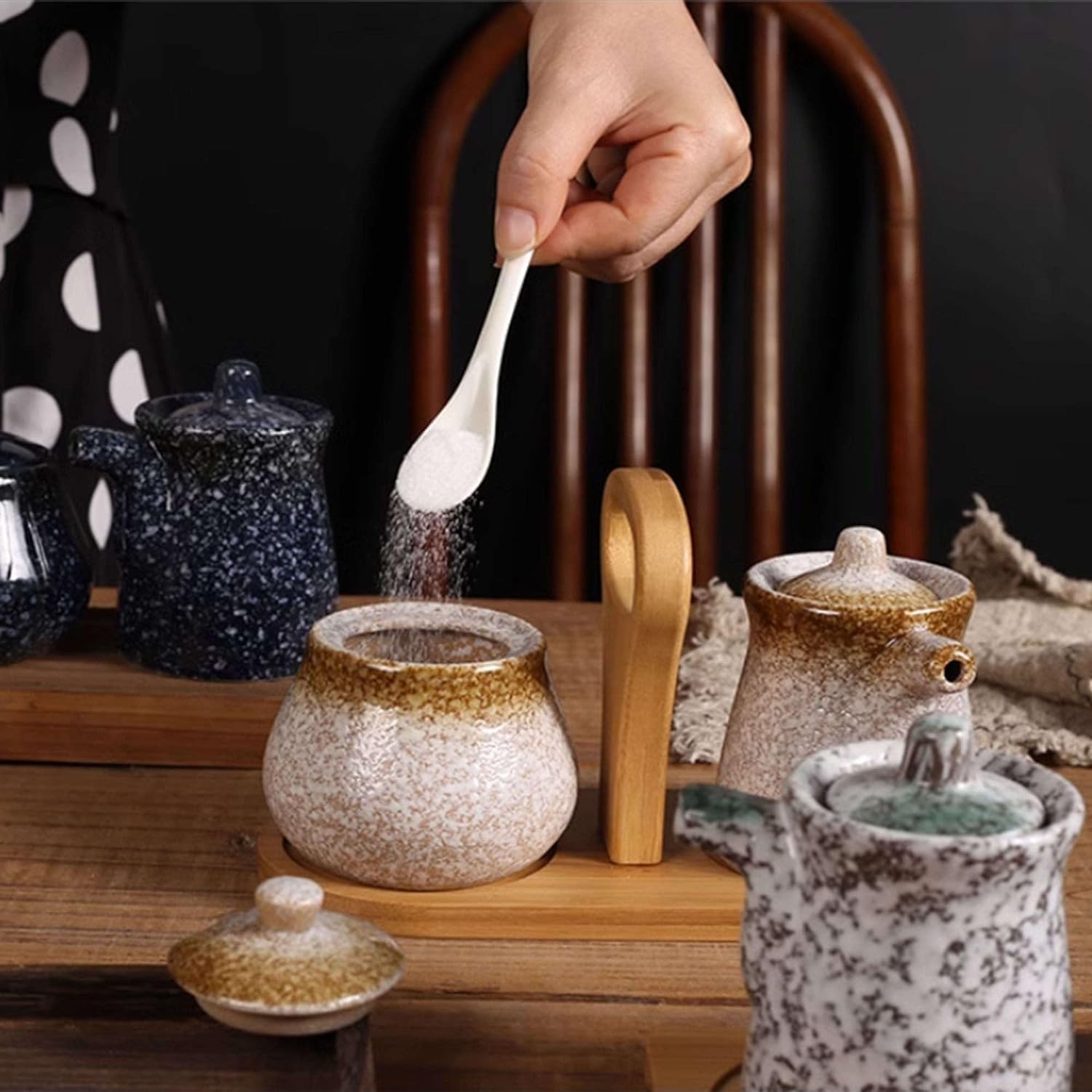 Ceramiczna cukiernica, japoński zestaw do śmietanki i cukru do baru kawowego, mlecznik i zestawy do cukru, cukiernica i zestaw do śmietanki, zestaw do serwowania kawy-dzbanek na mleko i dzbanek na cuk