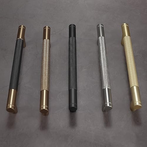 Miniatura 7 de Paquete de 10 tiradores de gabinete de cocina negro mate de 3.75 pulgadas, tiradores de gabinete moleteados, tiradores de cajón negros, accesorios