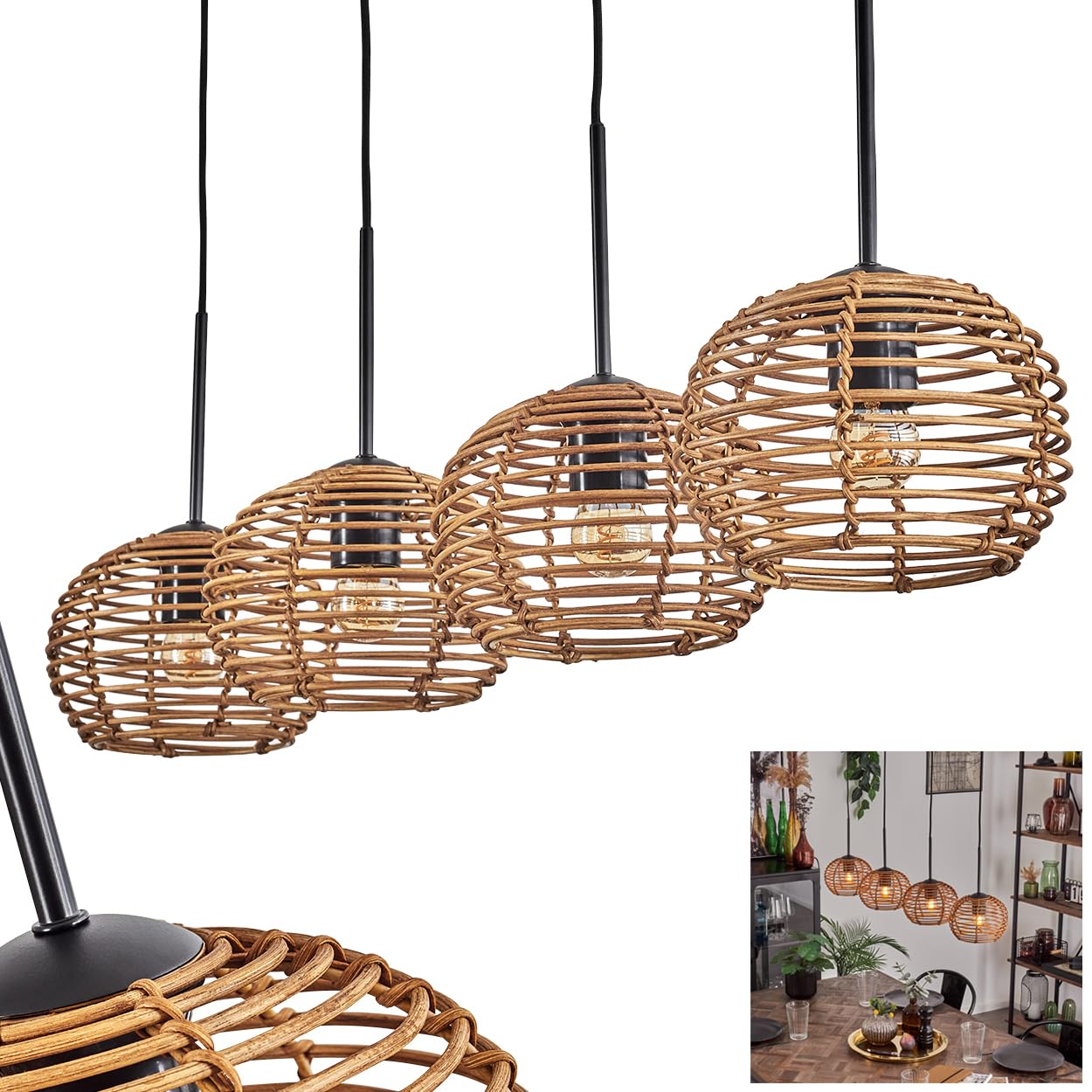 Moderne hanglamp zwart, Carlos