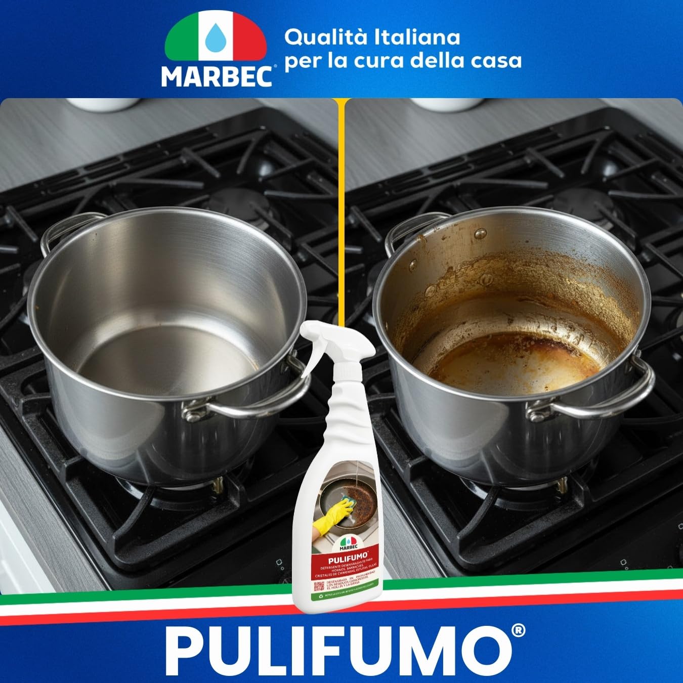 MARBEC PULIFUMO® 5LTX4Uds Detergente spray desengrasante fuerte para limpieza ordinaria de hornos, barbacoas, estufas y bandejas para hornear